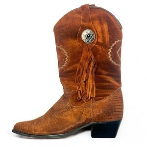 Vintage Rodeo Drive Suede‎ Women's Cowboy Boots Fringe USA Size 5 M *Read*